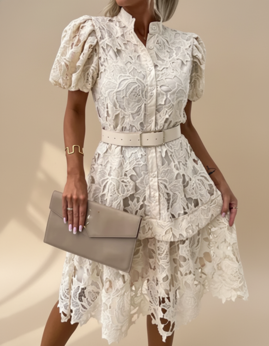 Adelina™ Retro Kanten Jurk