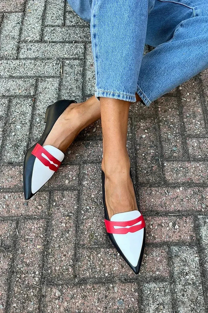 BICOLORED POINTED SLIPPERS