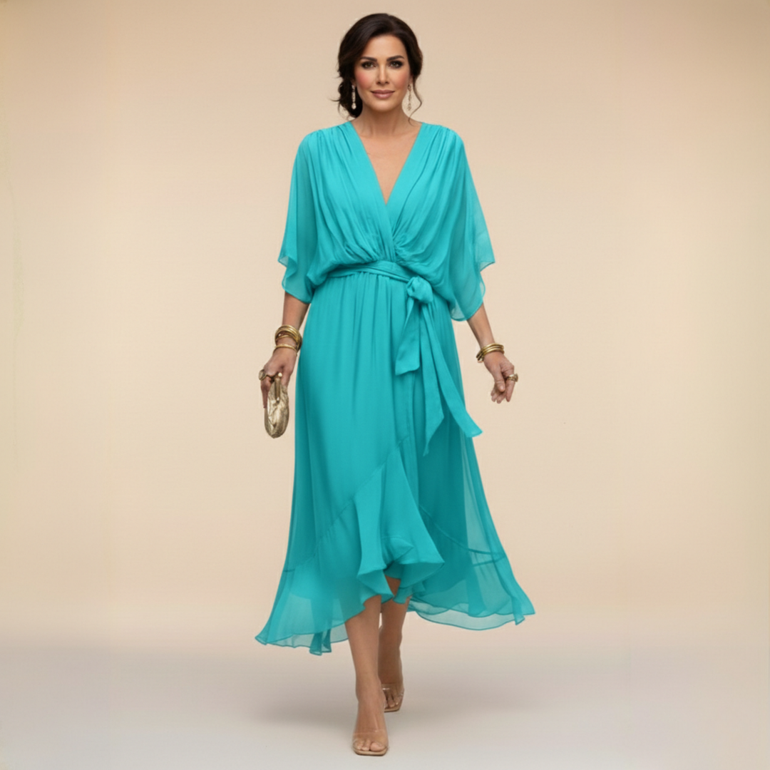 Marta | Chiffon Dress with V-Neckline