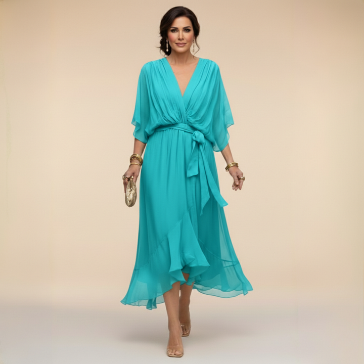 Marta | Chiffon Dress with V-Neckline