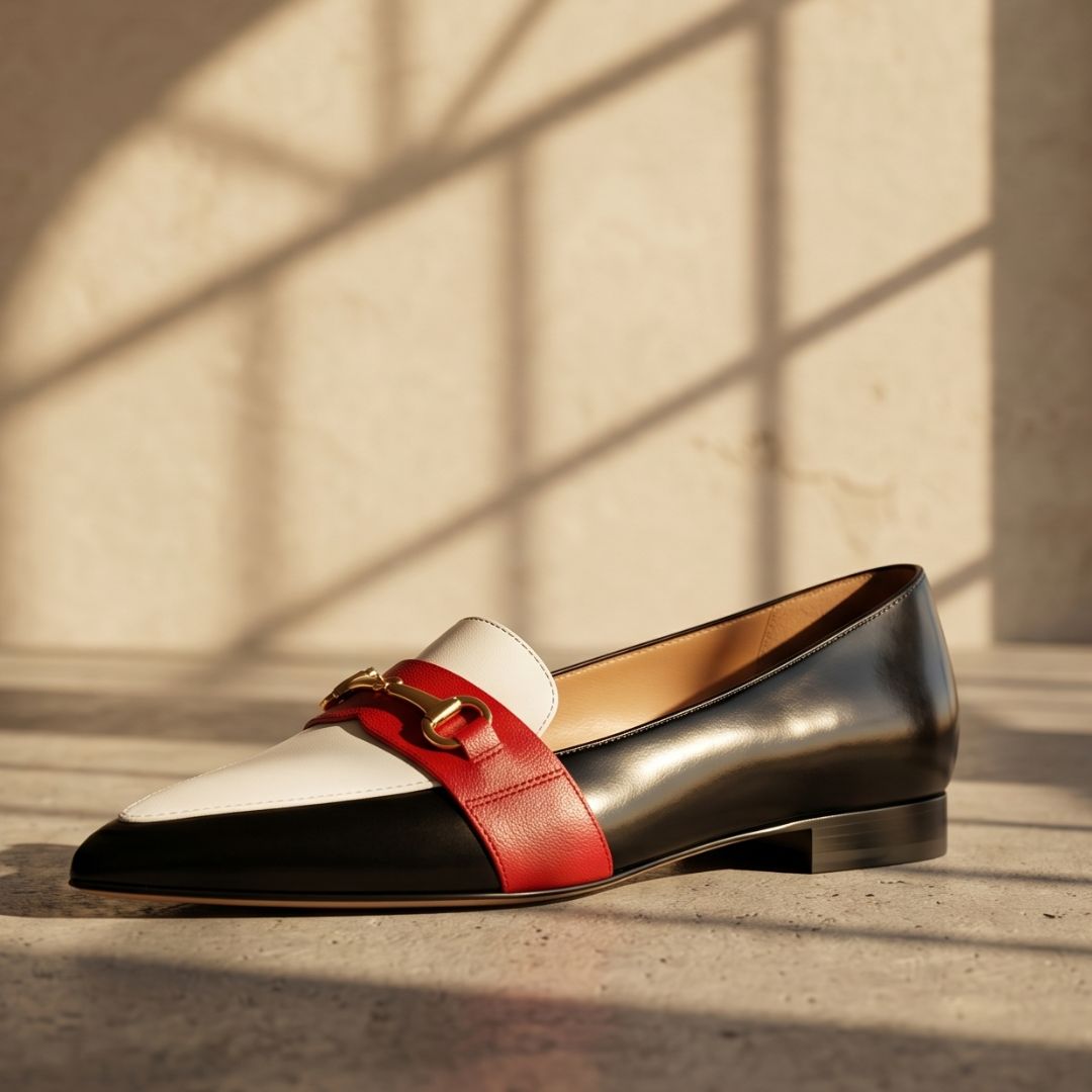BICOLORED POINTED SLIPPERS