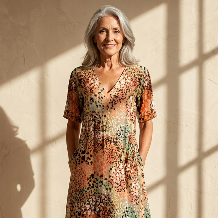Scarlett | Elegant Printed Midi Dress