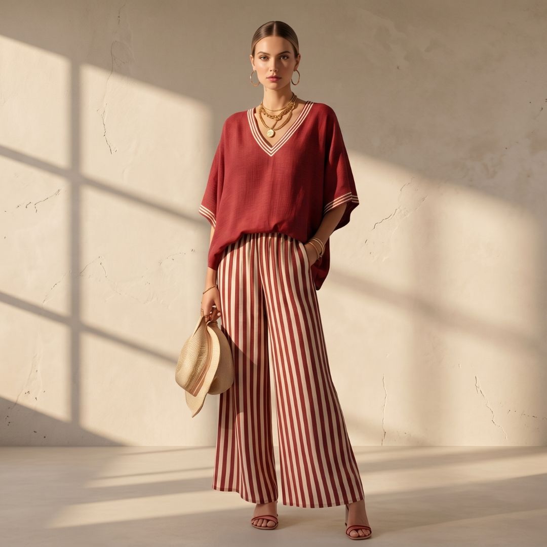 Alira | Striped Linen Duo Set