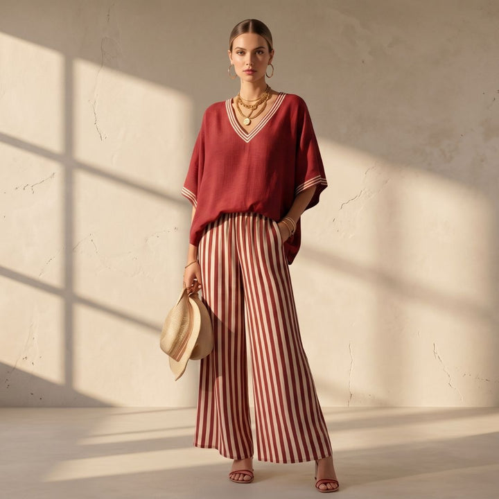 Alira | Striped Linen Duo Set