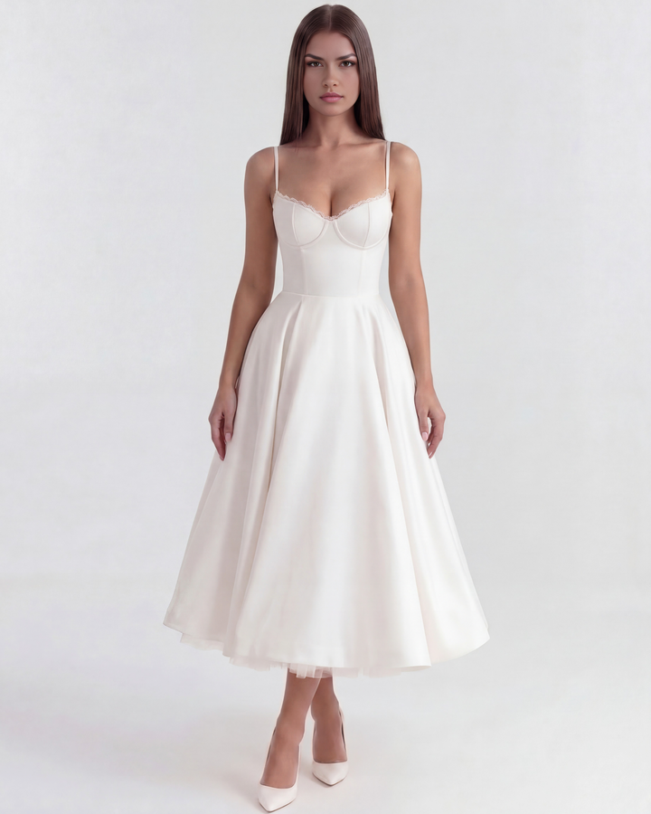 Selene | Midi Dress with Tulle Layers