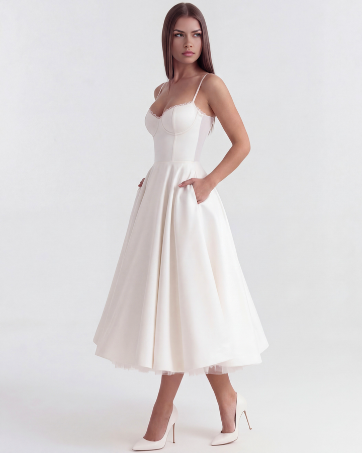 Selene | Midi Dress with Tulle Layers