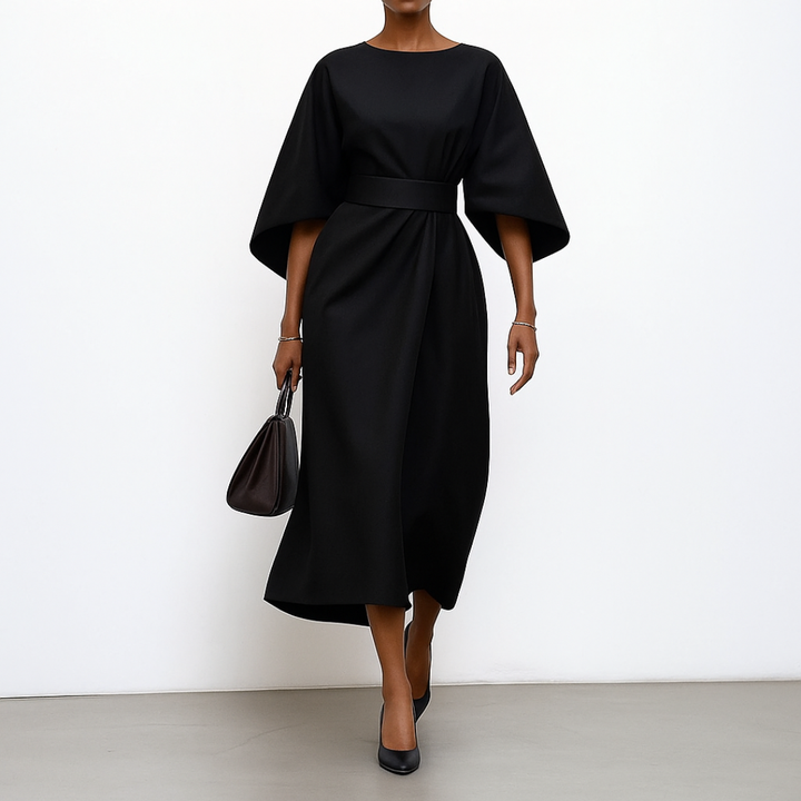 Layla | Satin Feel Batwing Sleeve Maxi Dress