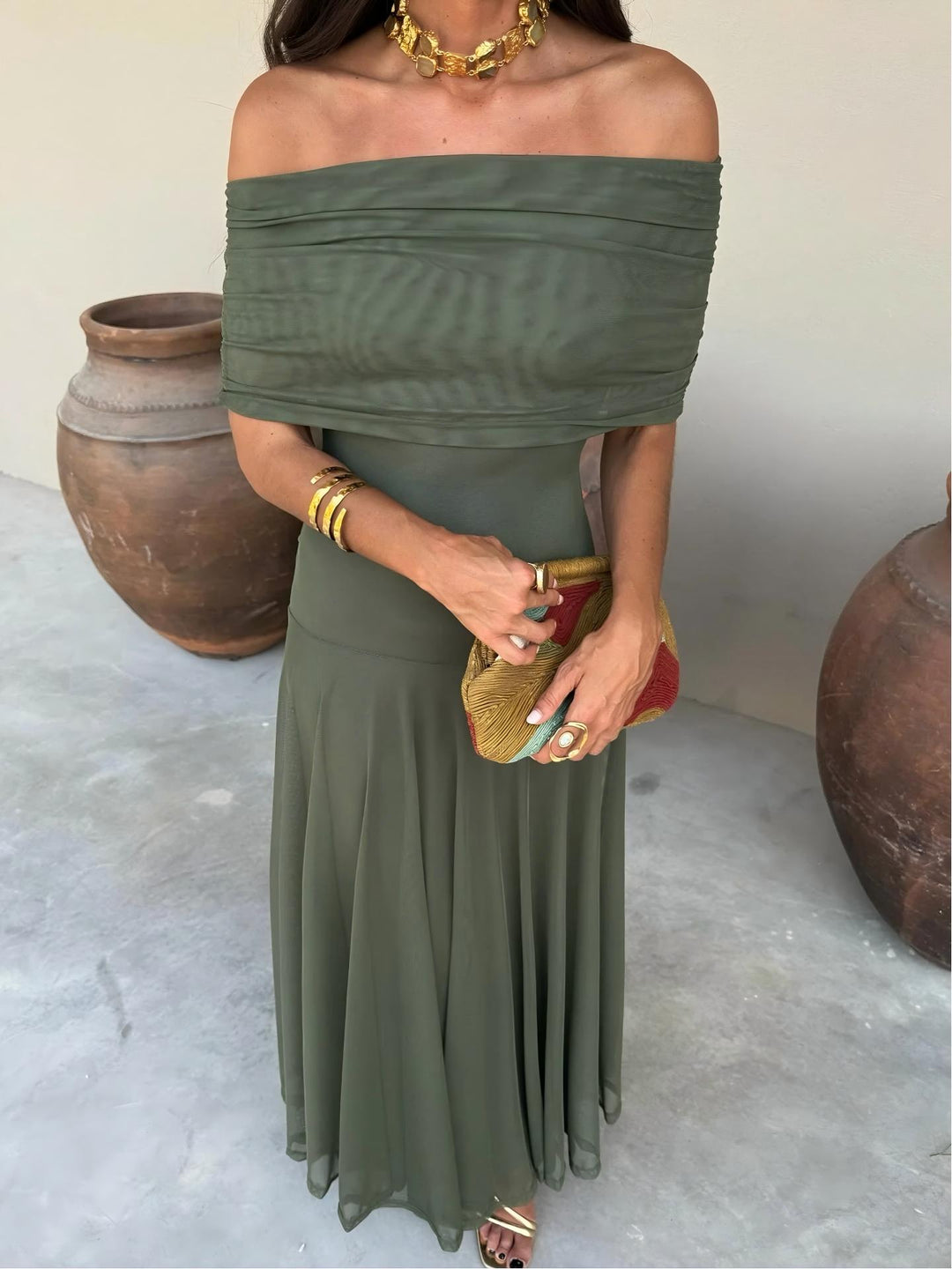 Ines | Long Asymmetric Knit Dress