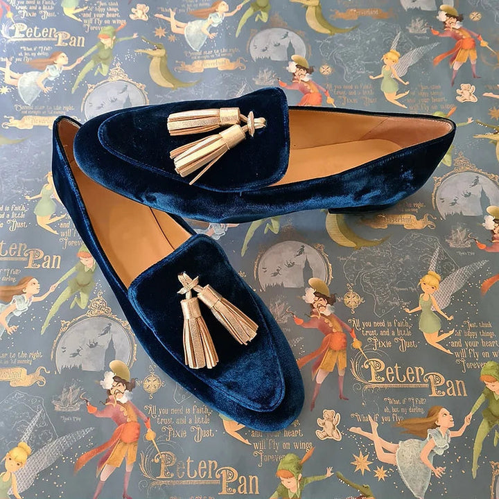 MIDNIGHT ELEGANCE LOAFER WITH CHAMPAGNE TASSELS