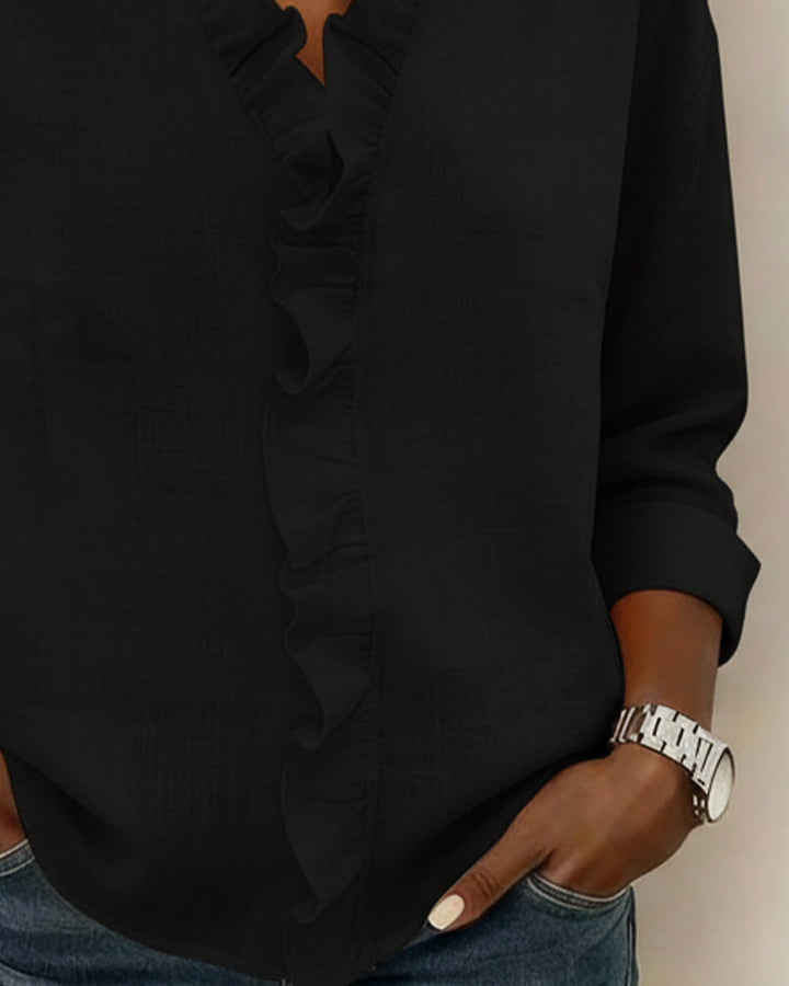 Amelia | V-Neck Blouse with Long Sleeves
