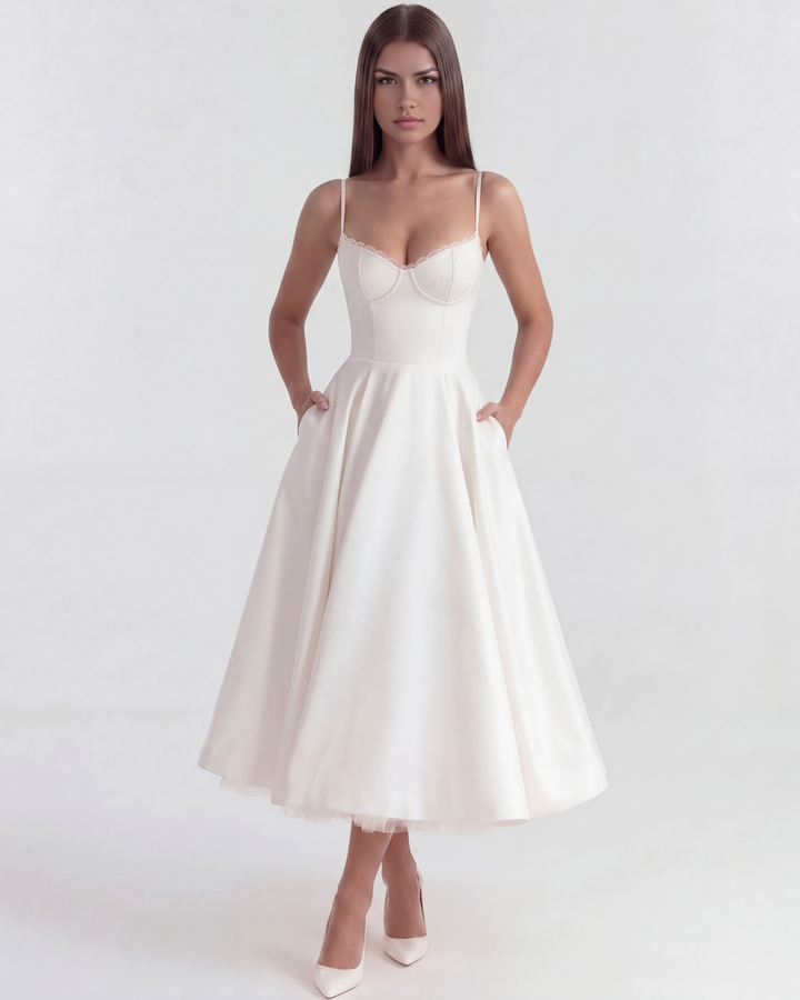 Selene | Midi Dress with Tulle Layers