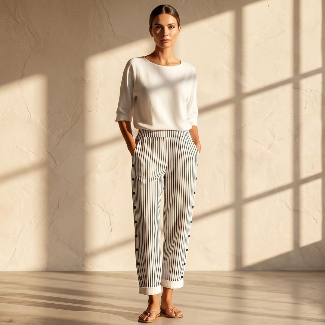 Rea | Comfortable Striped Casual Pants