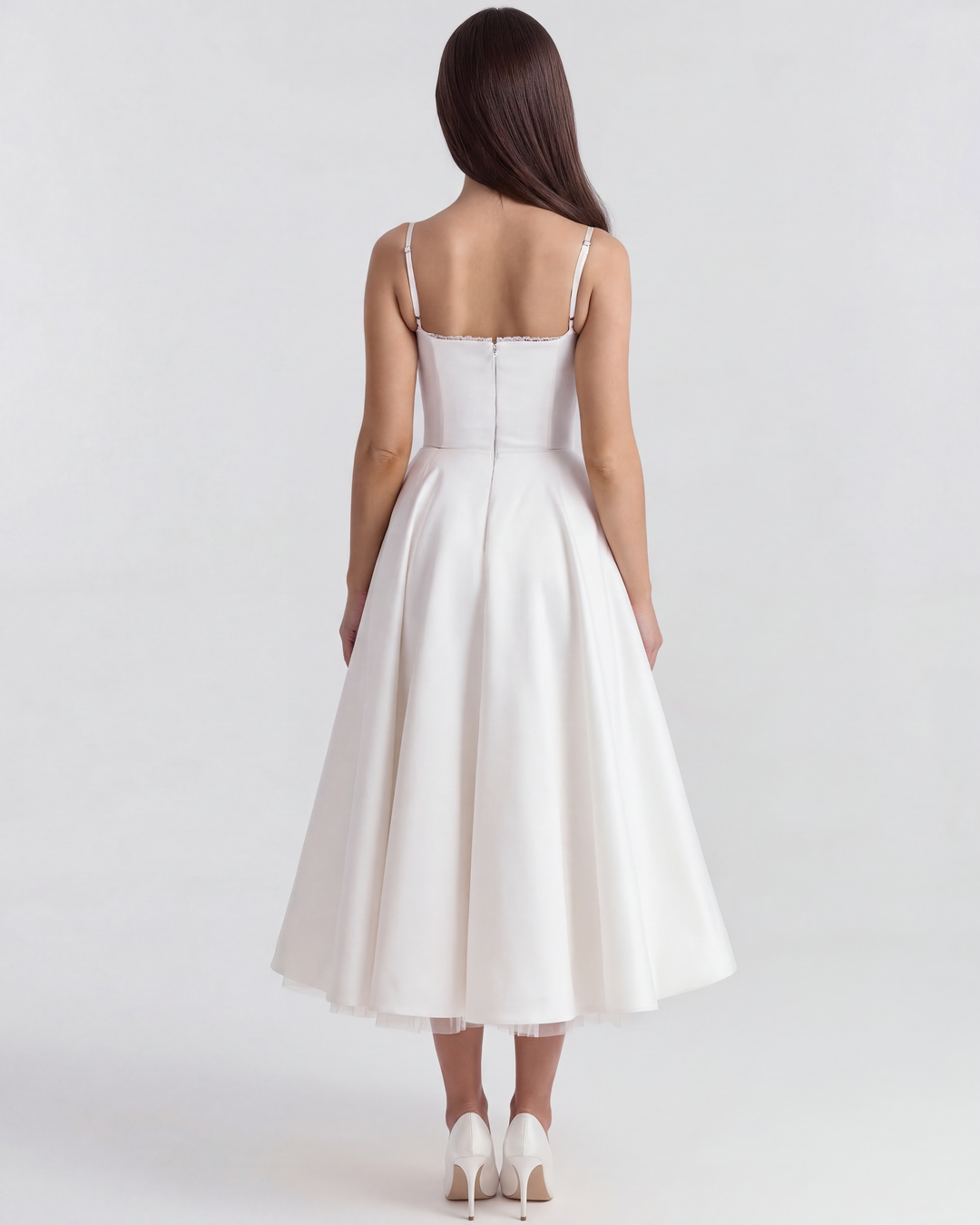 Selene | Midi Dress with Tulle Layers