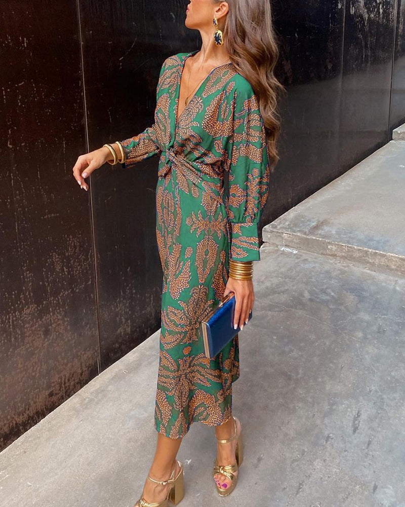 Natalia | Elegant Midi Dress With Timeless Print