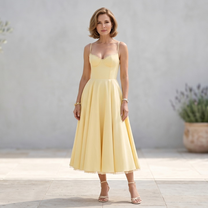 Selene | Midi Dress with Tulle Layers