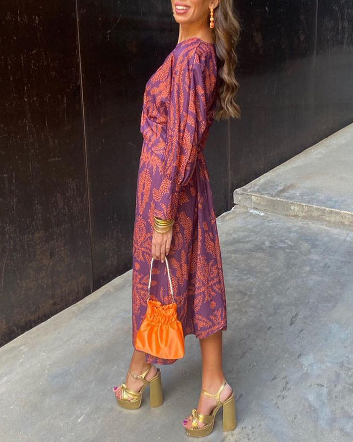 Natalia | Elegant Midi Dress With Timeless Print
