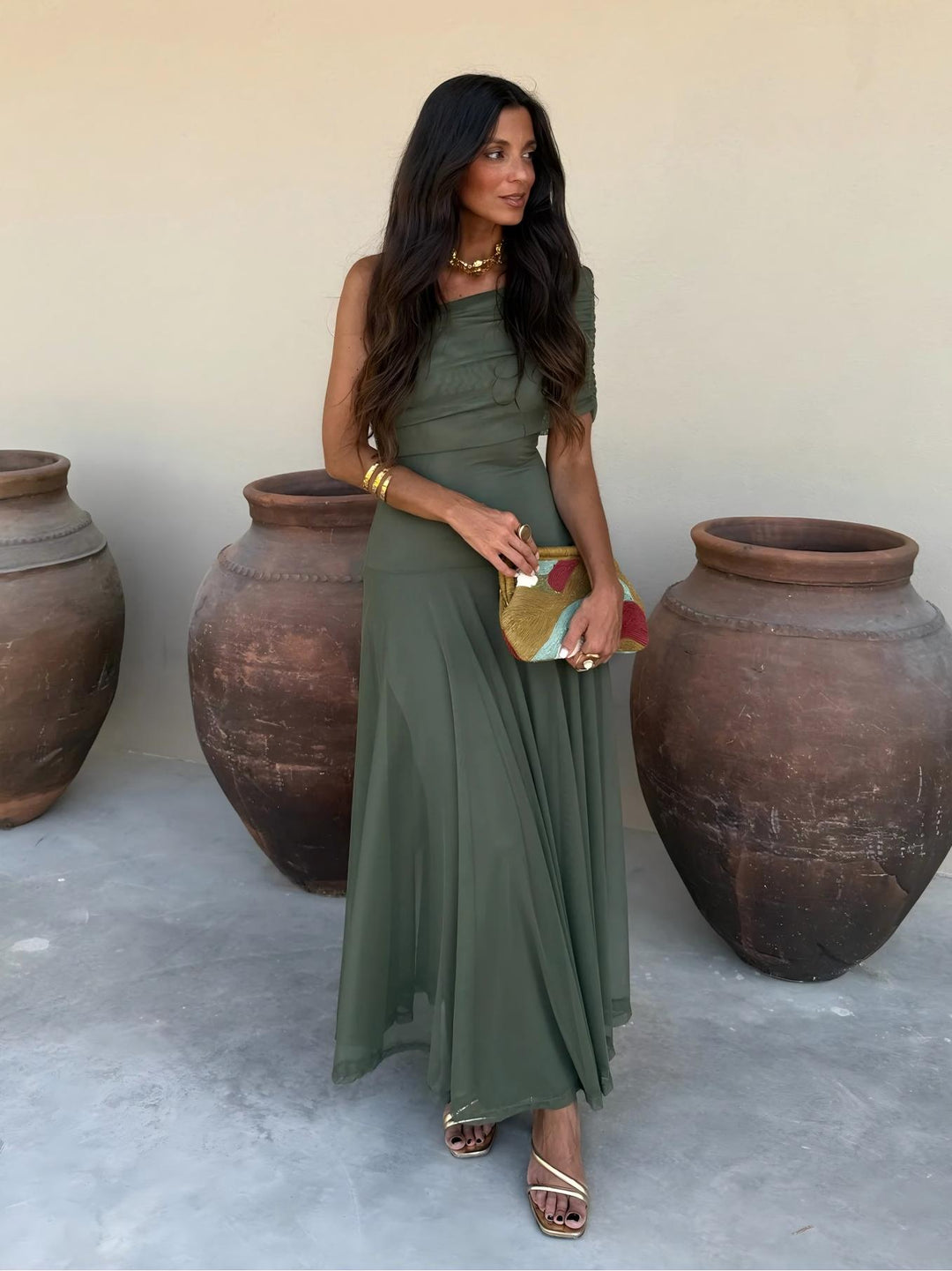 Ines | Long Asymmetric Knit Dress
