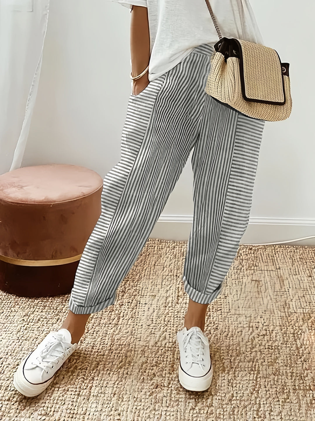 Violet | Striped High Waist Trousers