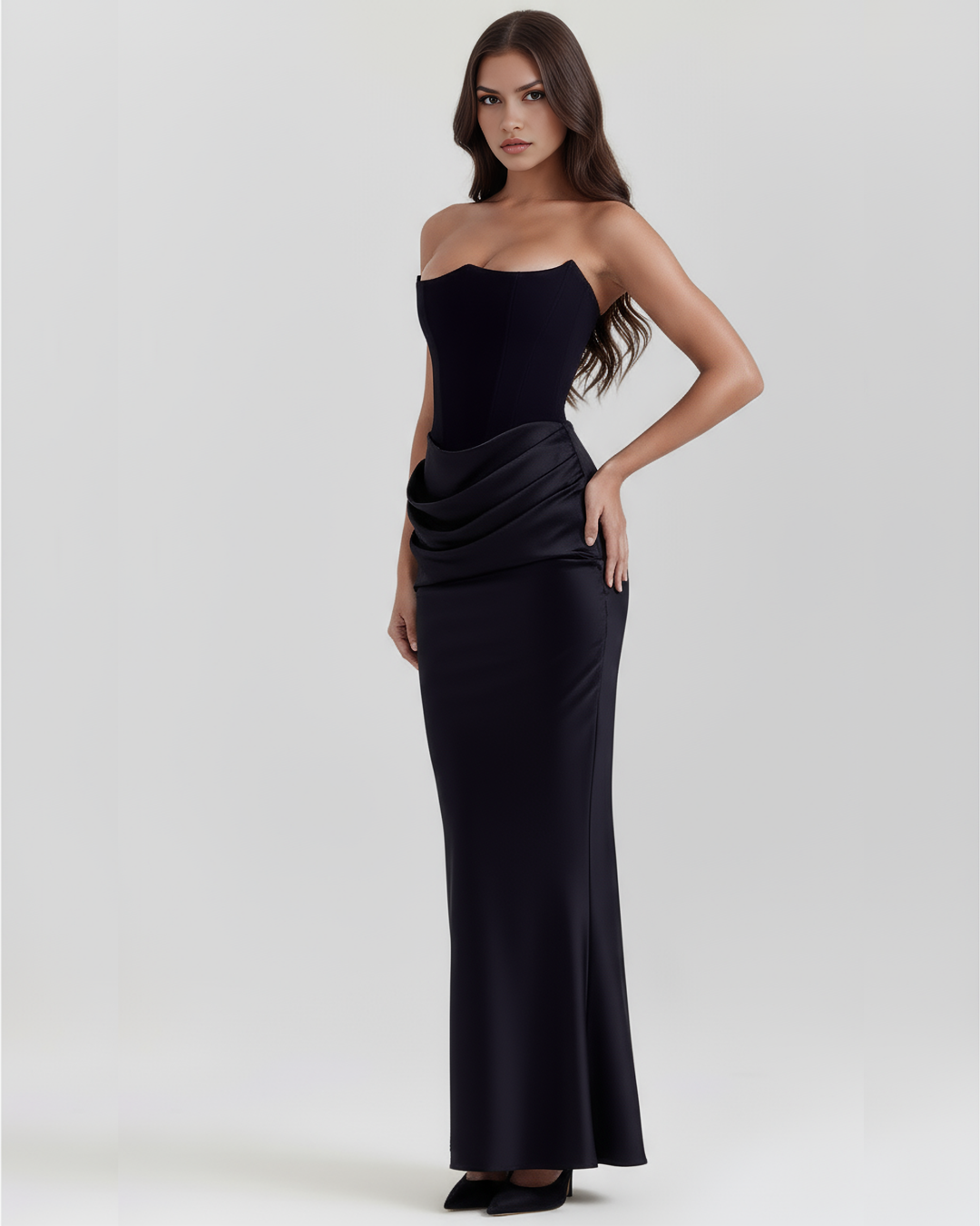 Rosalind | Maxi Dress with Sculpted Strapless Corset
