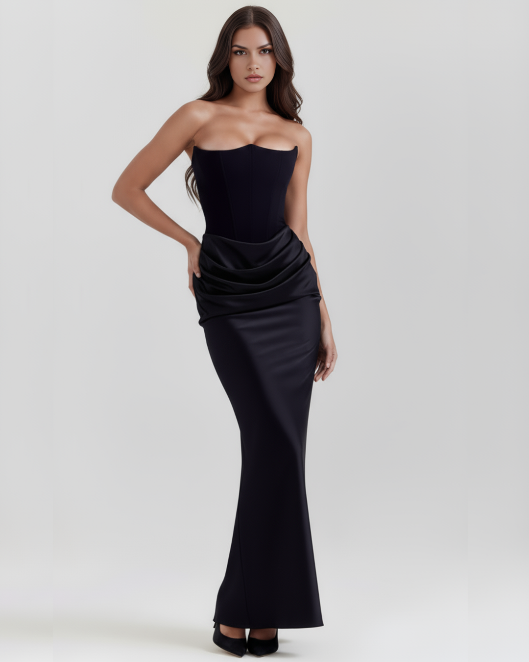 Rosalind | Maxi Dress with Sculpted Strapless Corset