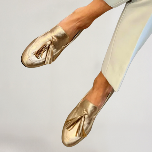 Chloé™ | Golden Moccasins for Women