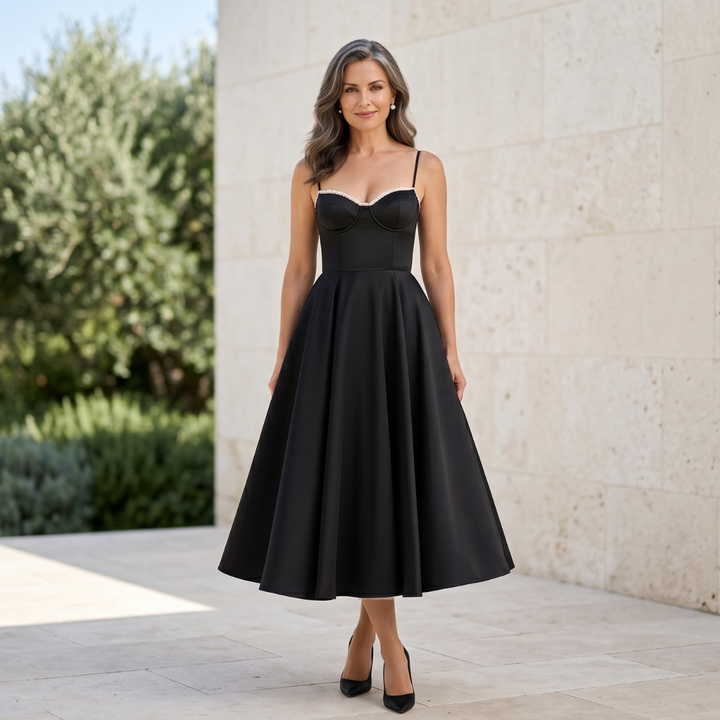 Selene | Midi Dress with Tulle Layers