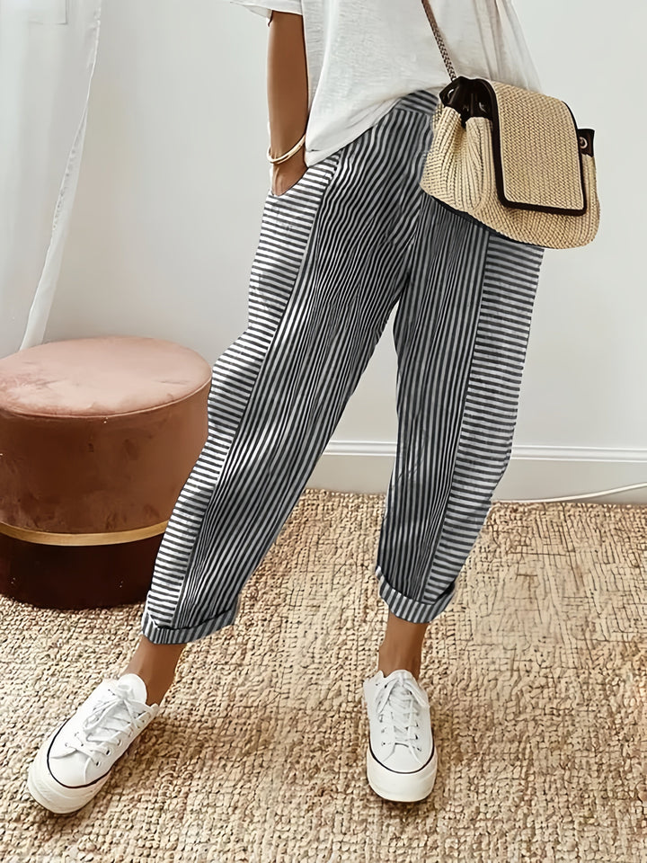 Violet | Striped High Waist Trousers