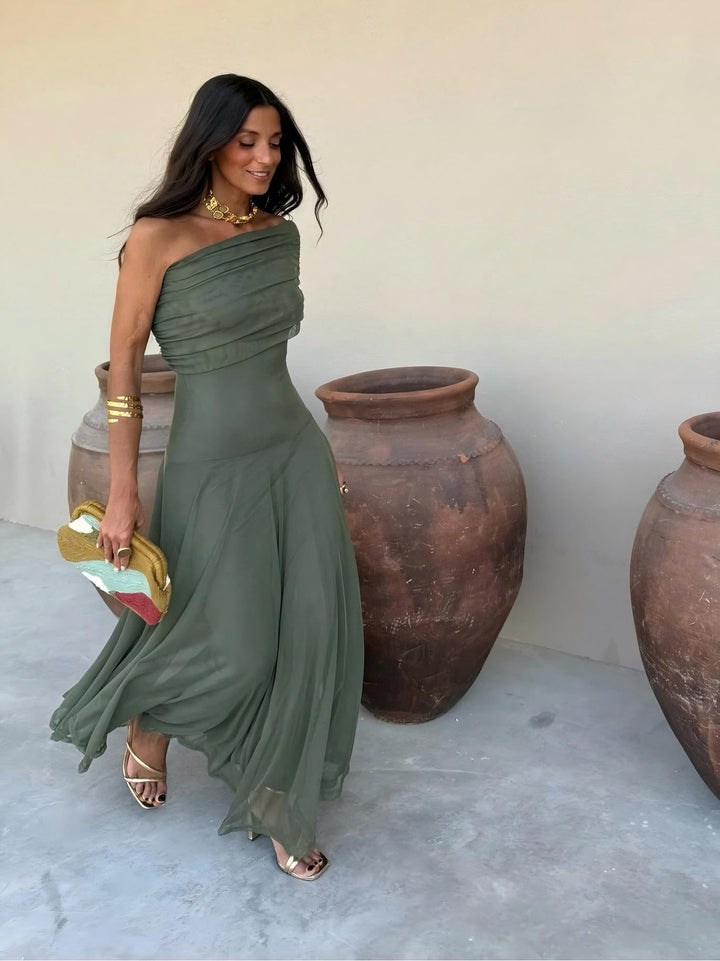 Ines | Long Asymmetric Knit Dress
