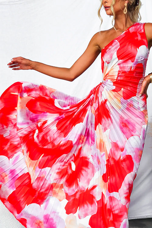 Yanira | Pleated One-Shoulder Dress