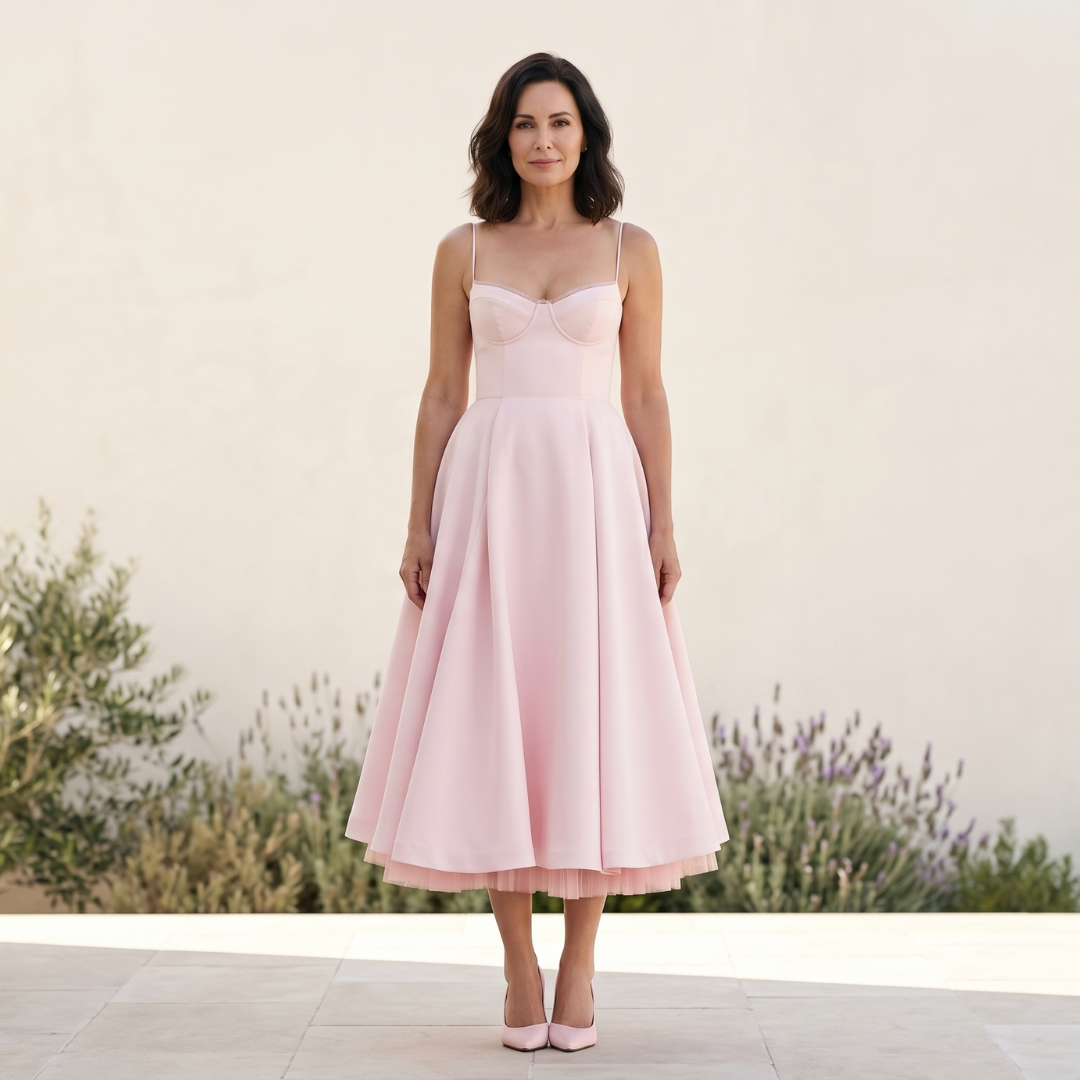 Selene | Midi Dress with Tulle Layers
