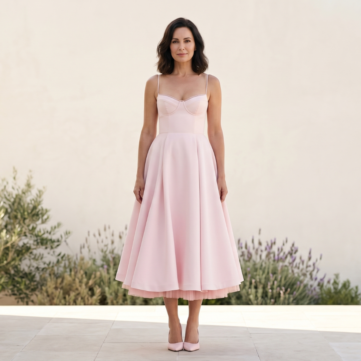 Selene | Midi Dress with Tulle Layers