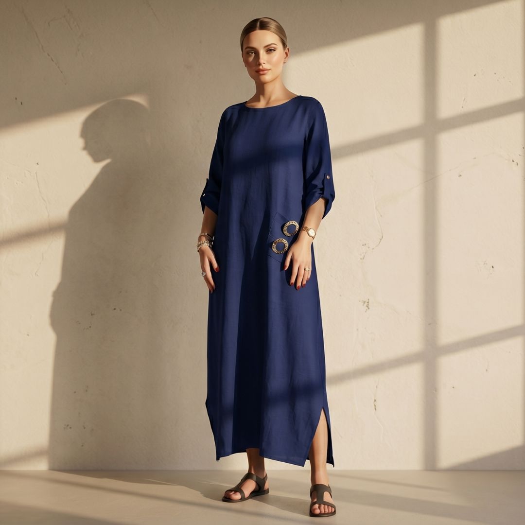 New Cotton-Linen Dress + Pants - Comfortable Two-Piece Set