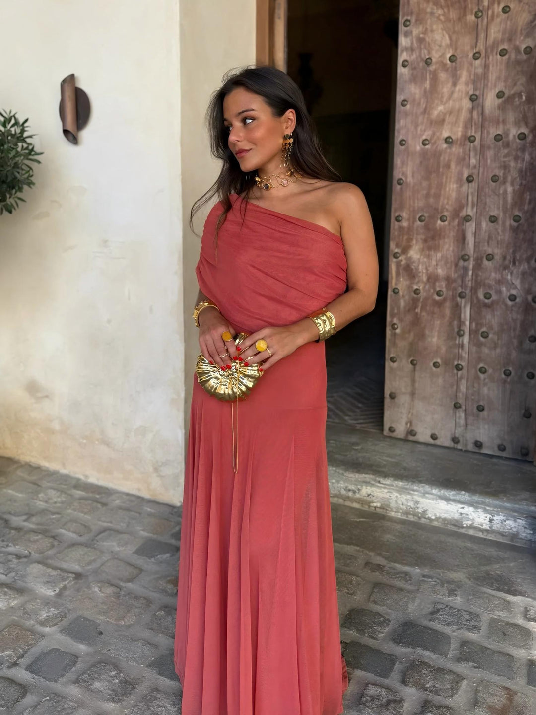 Ines | Long Asymmetric Knit Dress