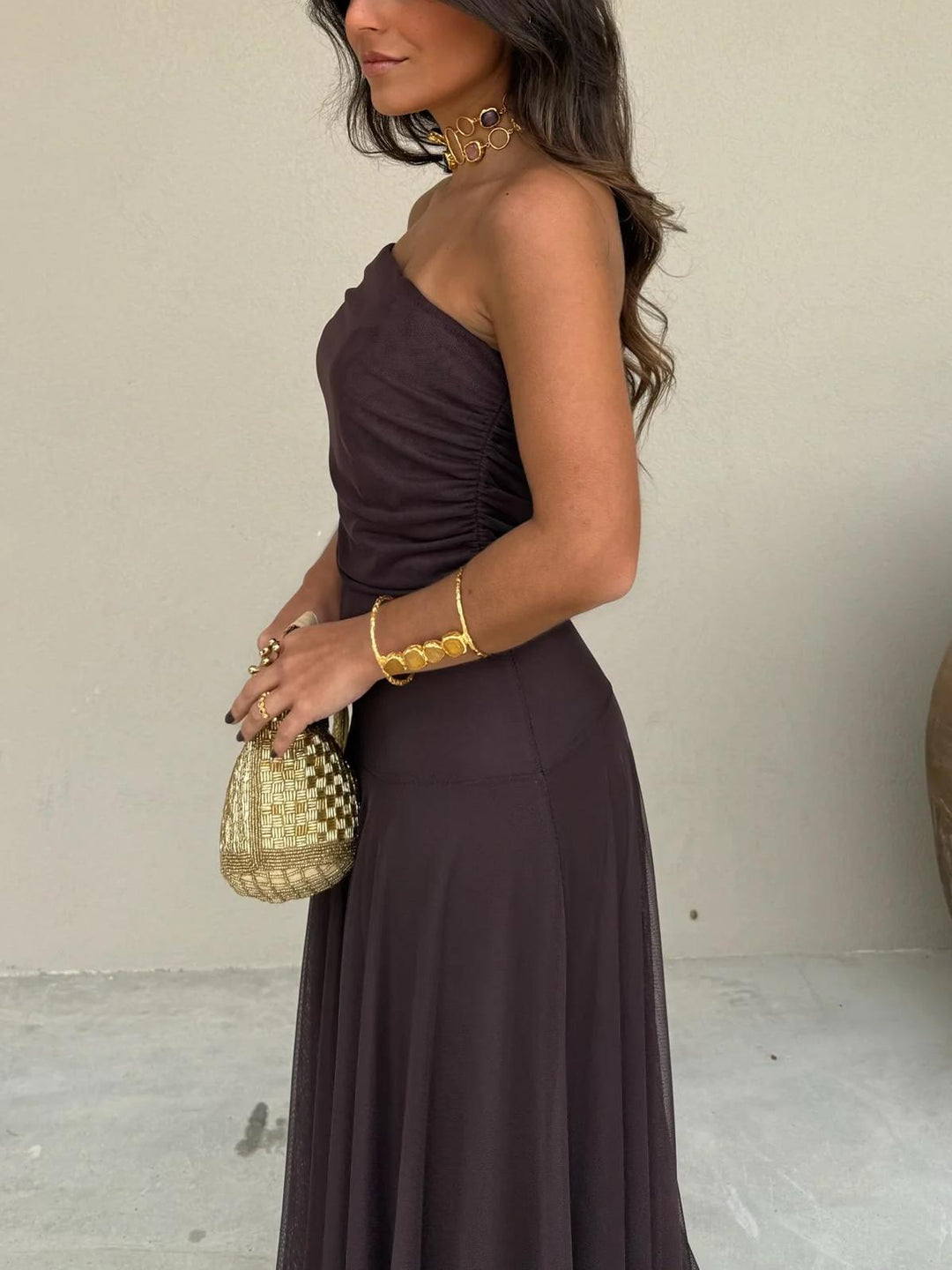 Ines | Long Asymmetric Knit Dress