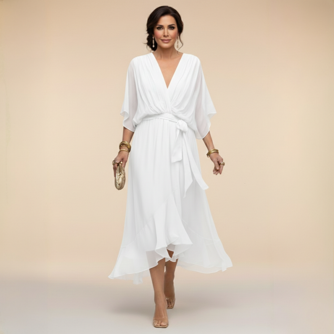 Marta | Chiffon Dress with V-Neckline