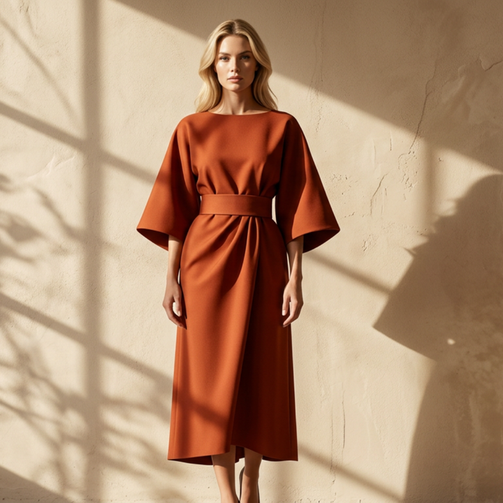 Layla | Satin Feel Batwing Sleeve Maxi Dress