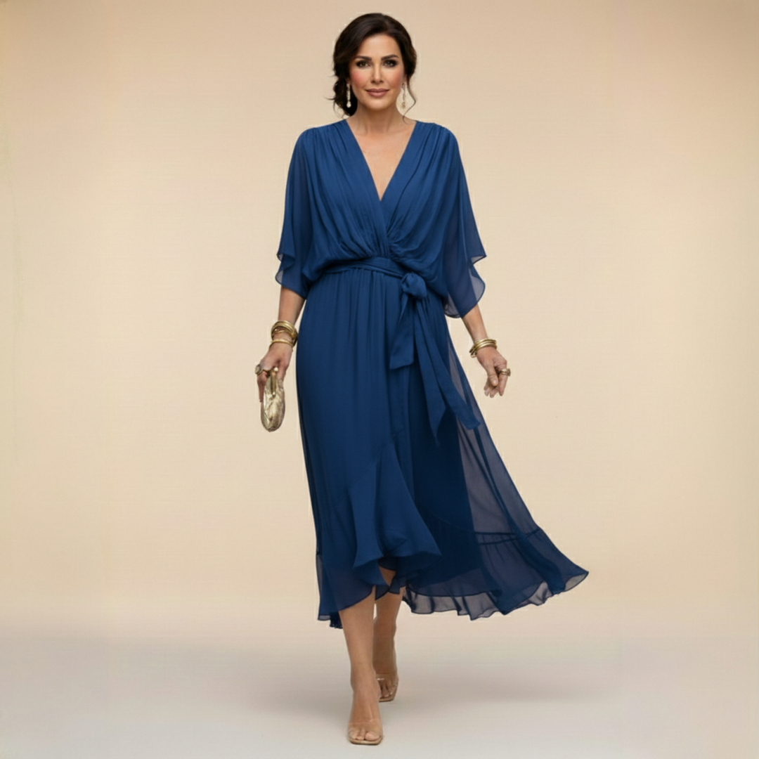 Marta | Chiffon Dress with V-Neckline