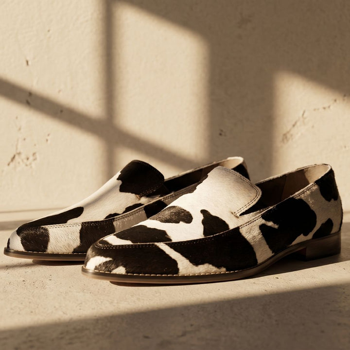 COW PRINT LOAFERS