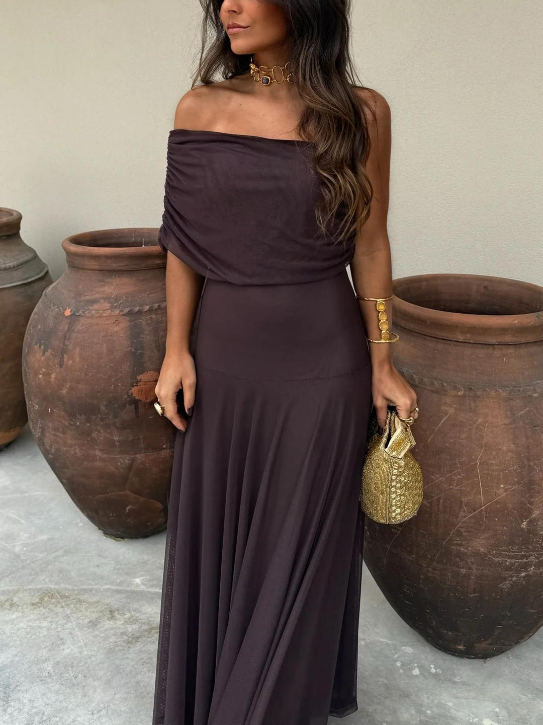 Ines | Long Asymmetric Knit Dress