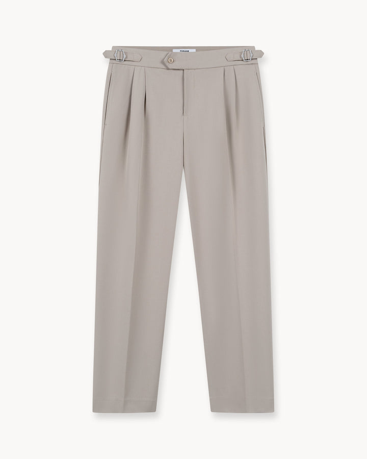 Buckle Suit Pants Loose Fit (Taupe)