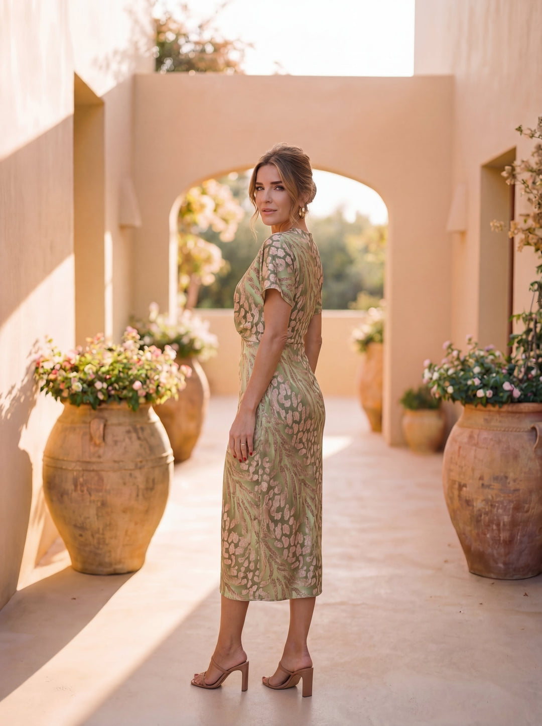 Nice | Elegant Twist-Waist Midi Dress