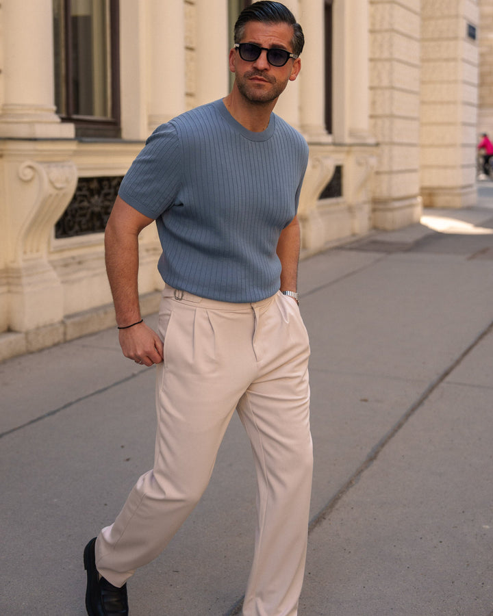 Buckle Suit Pants Regular Fit (Oatmeal)
