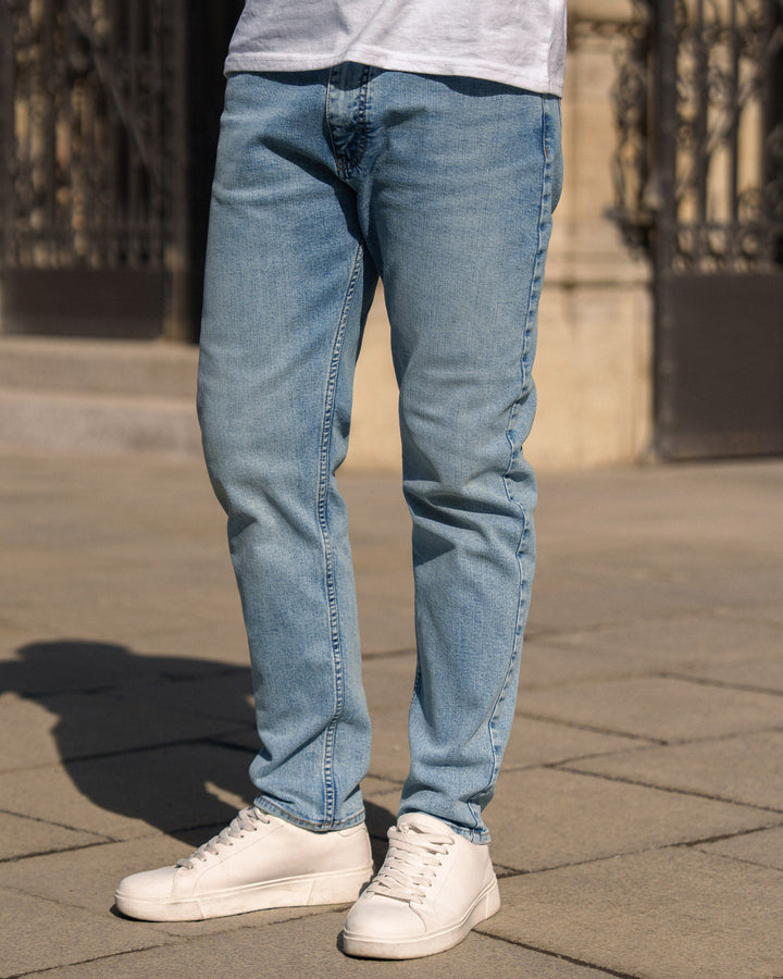 Essential Slim Tapered Fit Jeans (Light Blue)