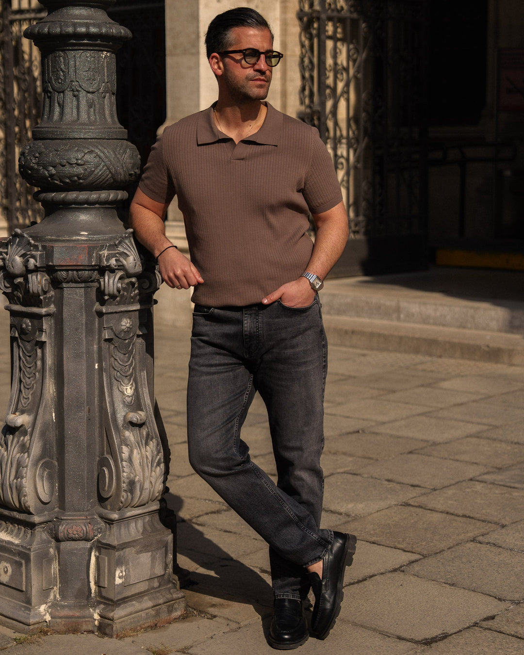 Essential Slim Tapered Fit Jeans (Dark Grey)