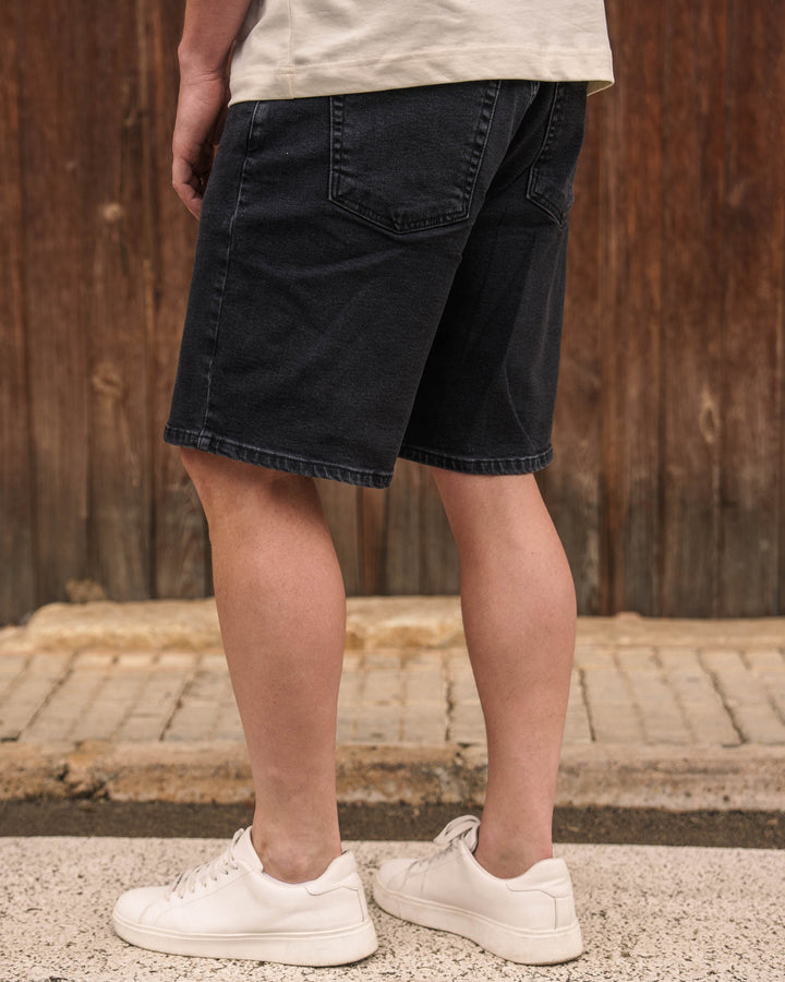 Jeans Shorts Relaxed Fit (Washed Black)