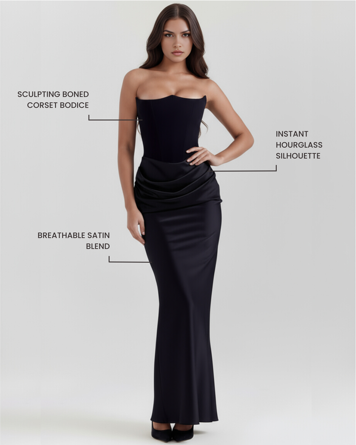 Rosalind | Maxi Dress with Sculpted Strapless Corset