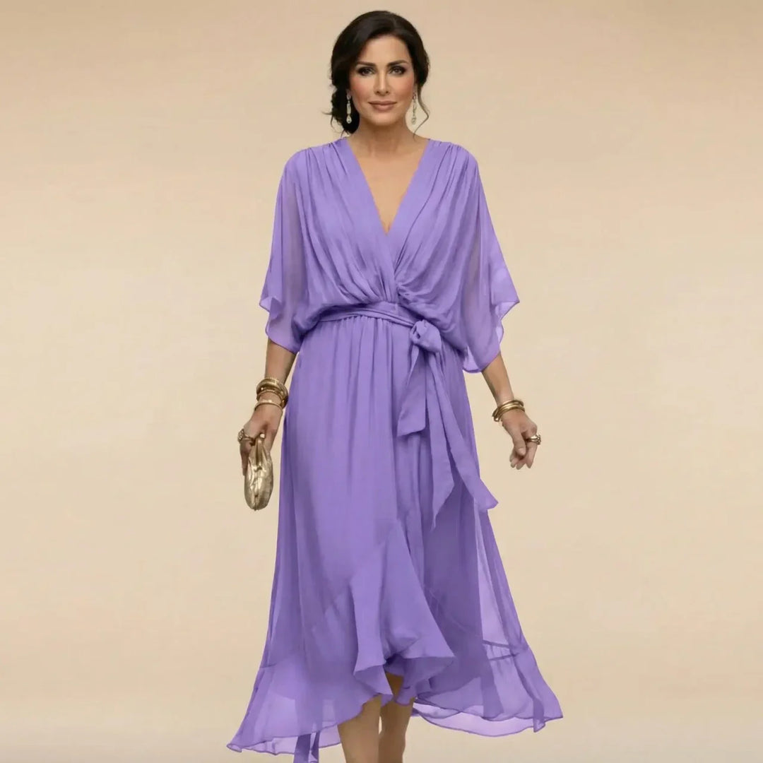 Marta | Chiffon Dress with V-Neckline