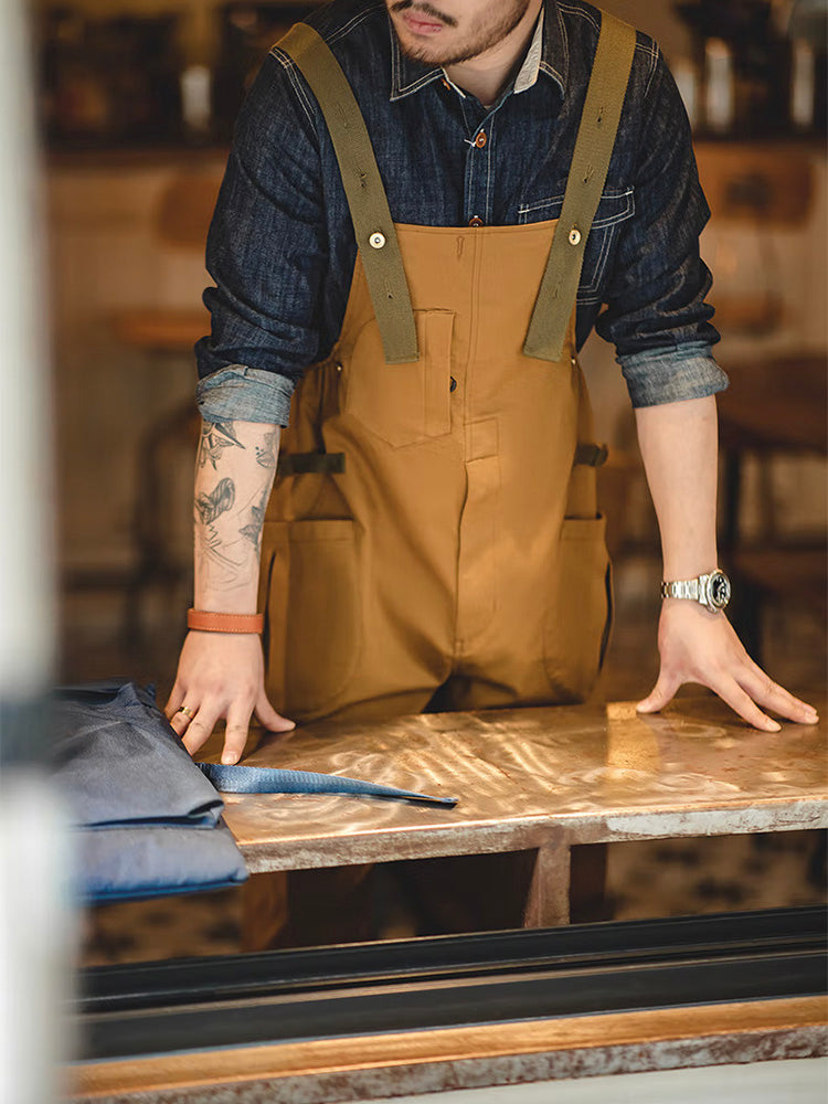 Men's Loose Stretch Overalls with Unique Pocket