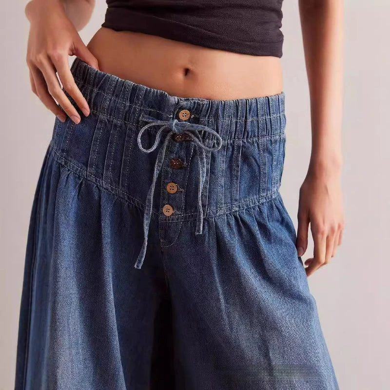 Solen | Denim High Waist Trousers