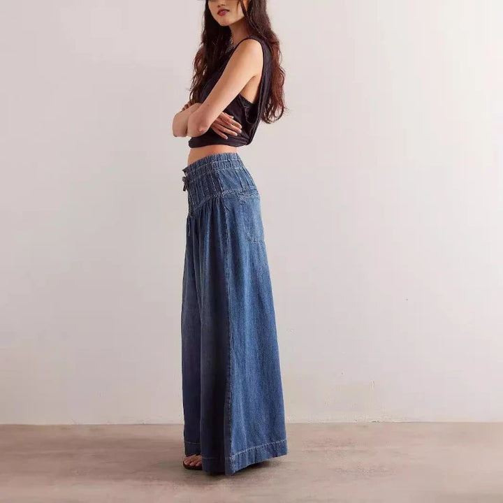 Solen | Denim High Waist Trousers